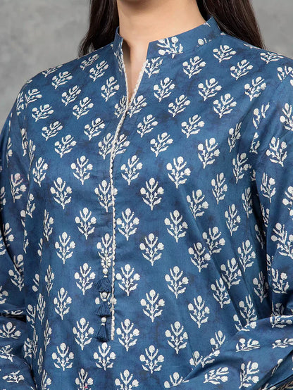 3Pc Printed Lawn Suit - Grey Edition