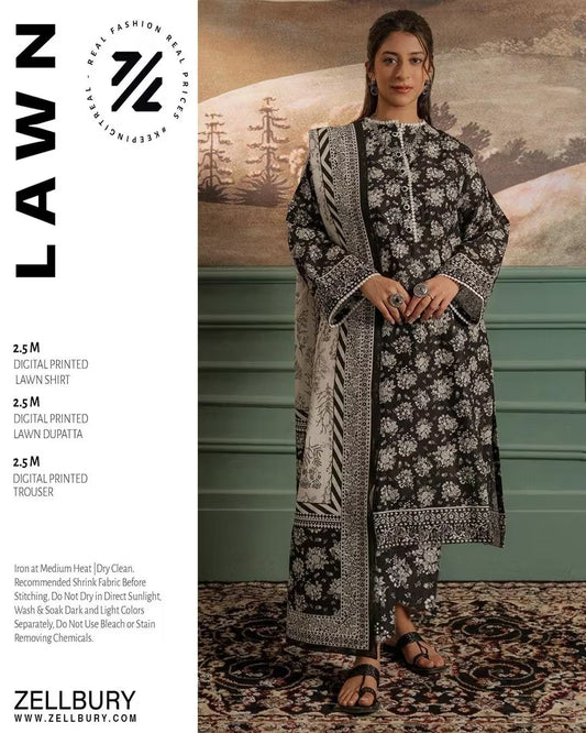 3-Piece Women's Unstitched Printed Suit