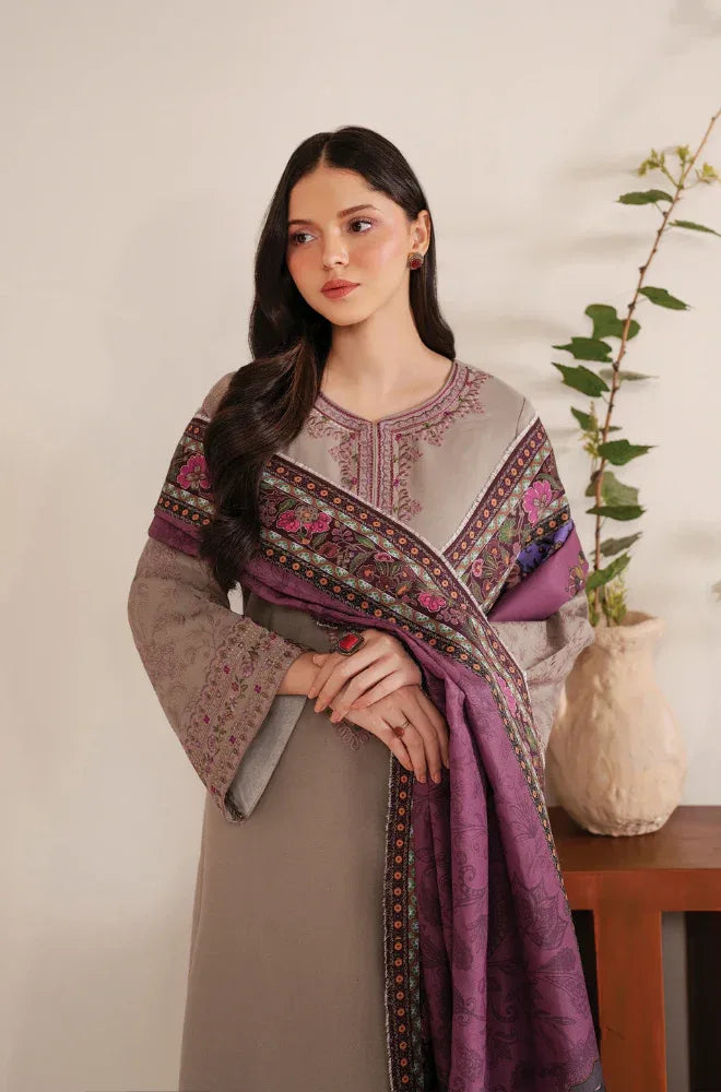 Premium 3 Pcs Dhanak Embroidered Suit | Luxury Winter Collection