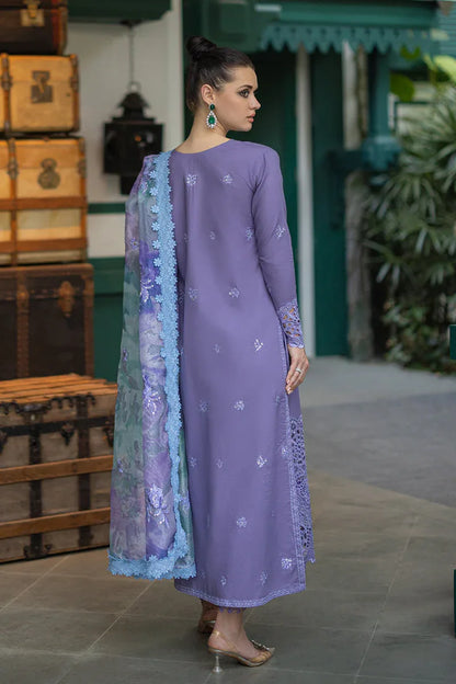 MUSHQ Orient Express - 3 Pcs Dhanak Embroidered Suit - Blue | Luxury Winter Collection