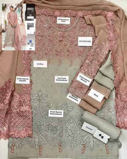 Fabric swatches with embroidered patterns and labels on a flat surface.
