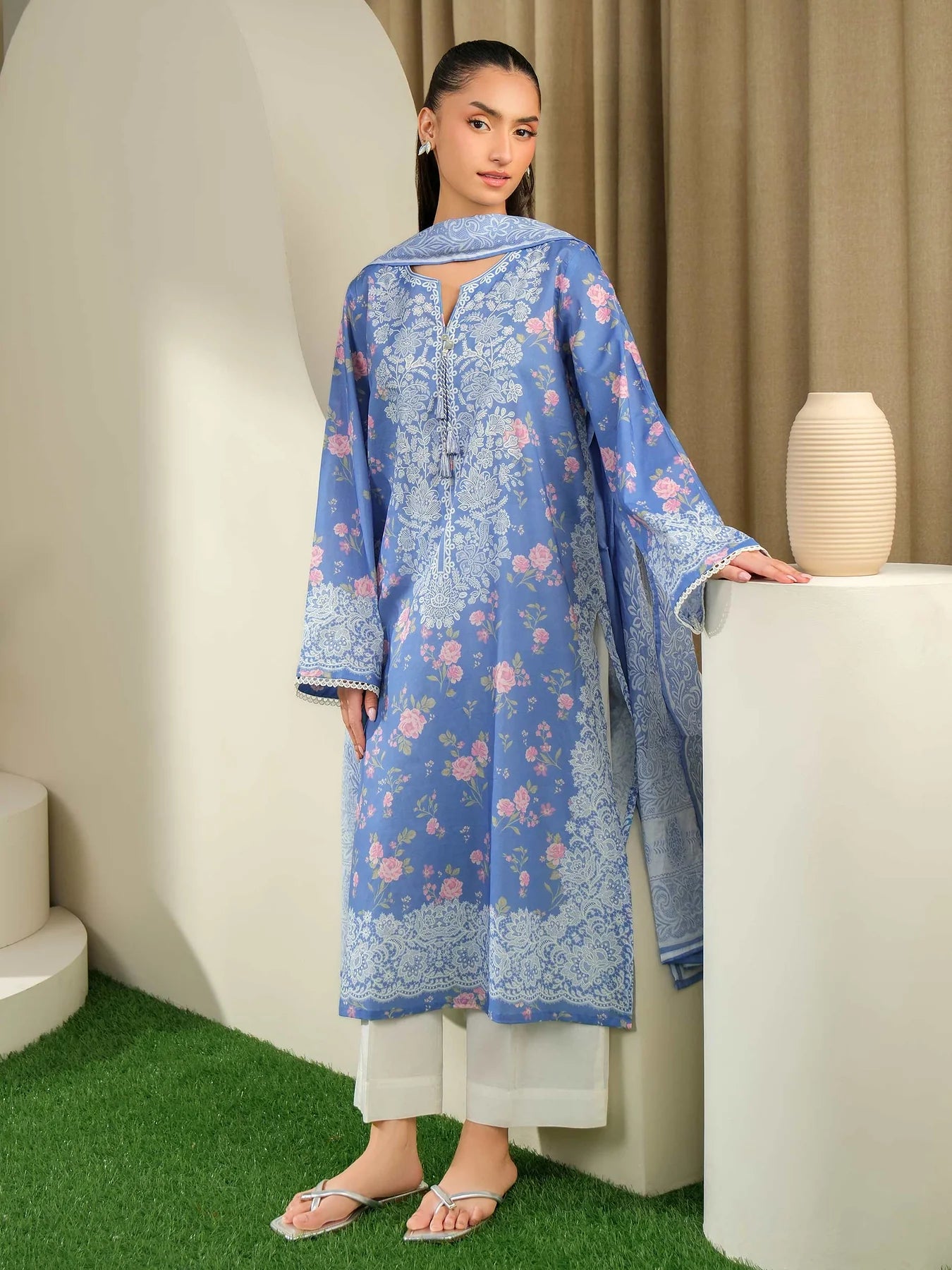 Printed Lawn Suit - Coordinated Print Design