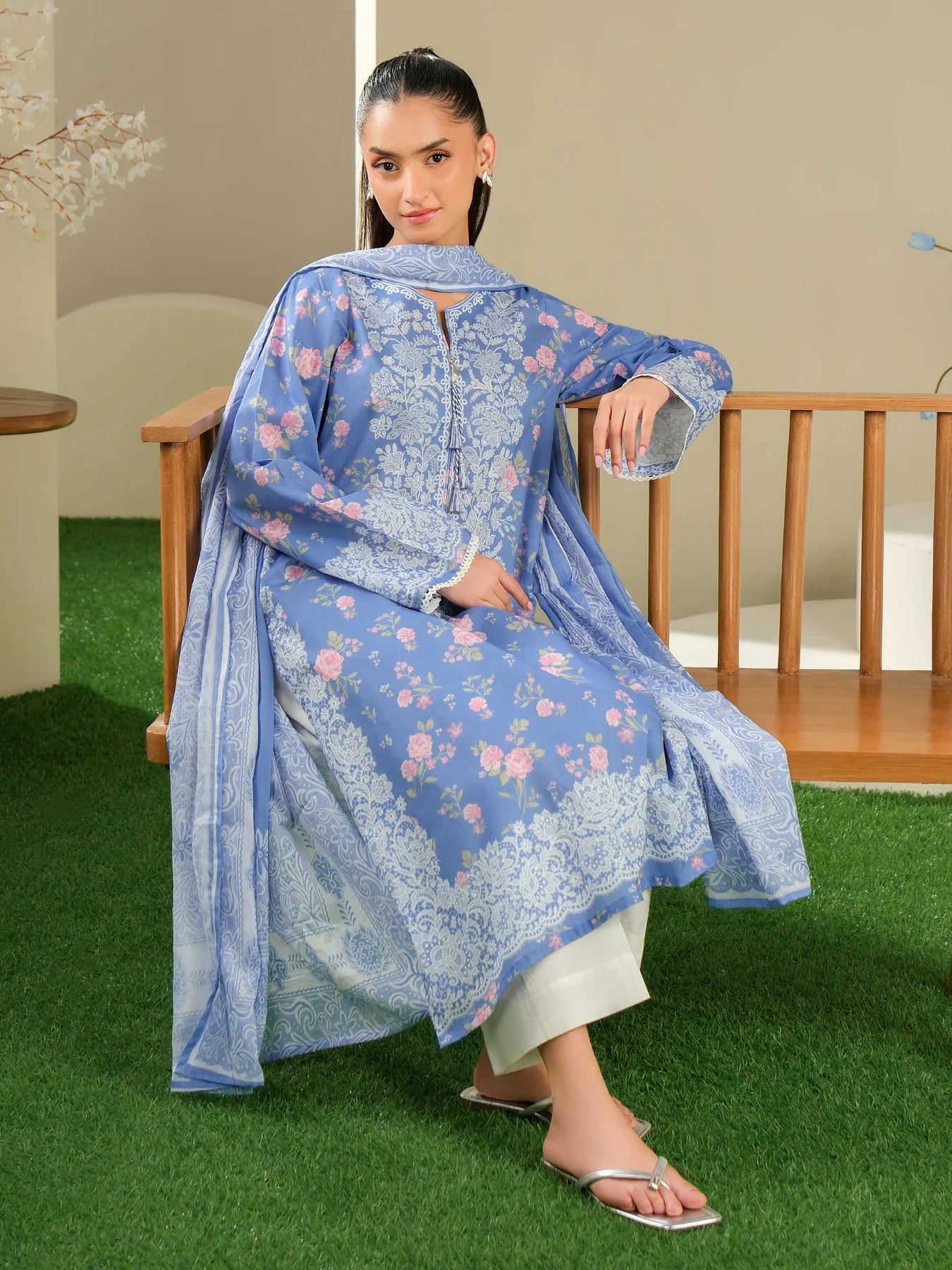 Printed Lawn Suit - Coordinated Print Design