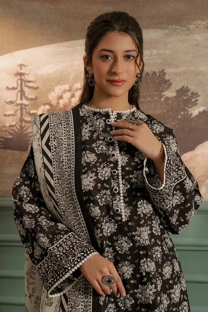 3-Piece Women's Unstitched Printed Suit